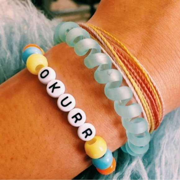 5pc Custom Pony Bead Kandi Rave VSCO Plur Bracelet - Picture 3 of 7